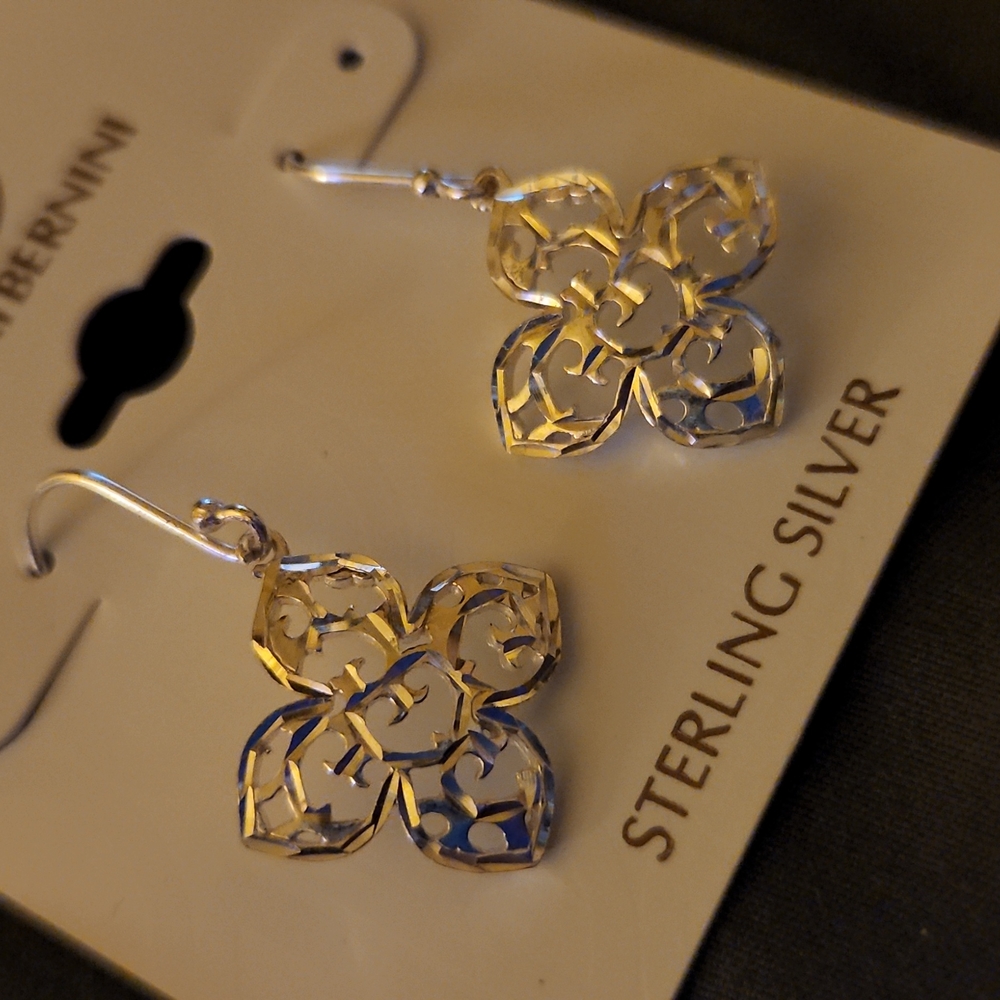 GIANI BERNINI Filigree Flower Drop Earrings - Picture 2 of 3
